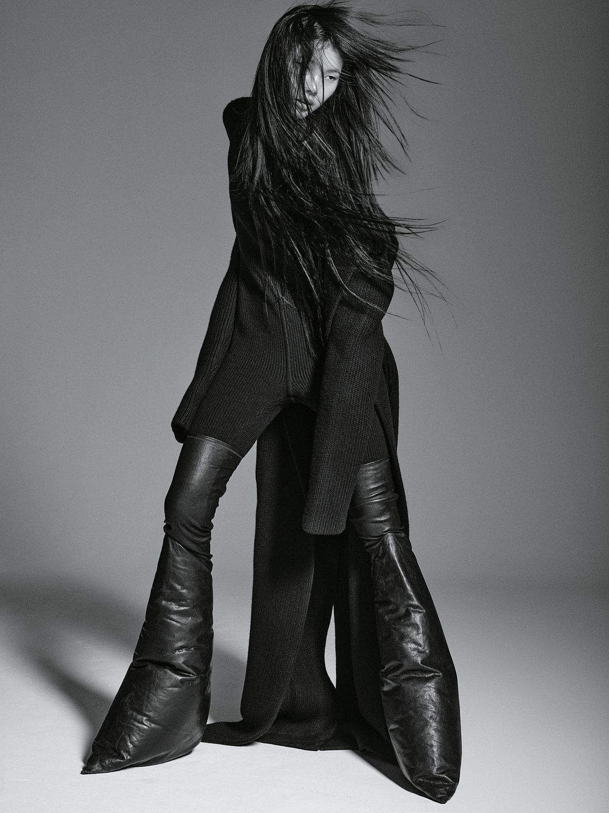 Dynamic fashion boots editorial