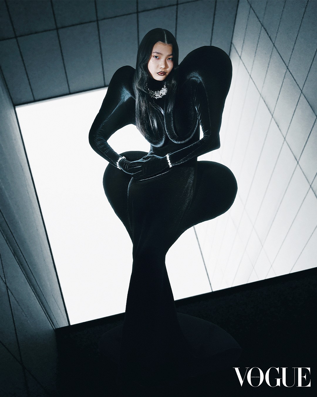 Sherry Shi in a Vogue fashion editorial